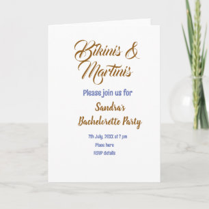 Bikinis & Martinis Junggesellinnenabschied Name br Einladung