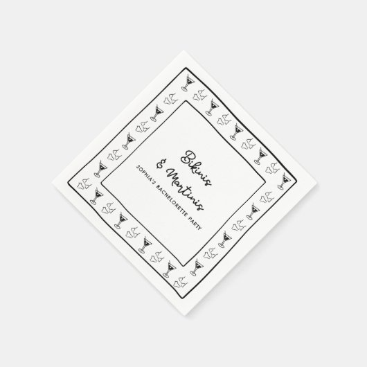 Bikinis & Martinis Personalisieren Junggeselinnen- Serviette (Ecke)