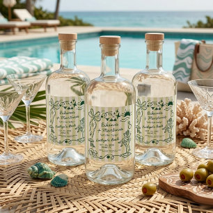 Bikinis & Martinis Strand-Junggesellinnenabschied- Alkoholflaschenetikett