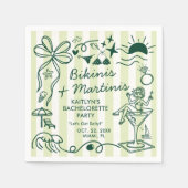 Bikinis & Martinis Strand Junggesellinnenabschied  Serviette (Vorderseite)