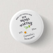 Bikinis & Martinis Tropical Pool Hen Bachelorette Button (Vorderseite)