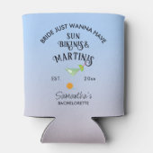 Bikinis & Martinis Tropical Pool Hen Bachelorette Dosenkühler (Rückseite)