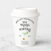 Bikinis & Martinis Tropical Pool Hen Bachelorette Pappbecher (Vorderseite)