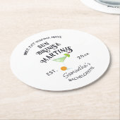 Bikinis & Martinis Tropical Pool Hen Bachelorette Runder Pappuntersetzer (Angewinkelt)