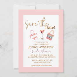 Bikinis-Party-Brautparty Save the Date Einladung