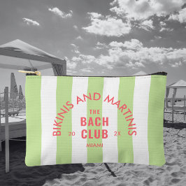 Bikinis und Martinis Bach Club Grüner Streifen Zubehörtasche