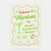 Bikinis und Martinis Bach Party Empfang Acrylschild (Vorderseite)