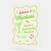 Bikinis und Martinis Bach Party Empfang Acrylschild (Winkel)