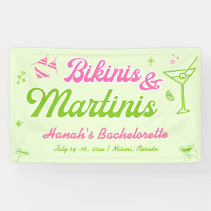 Bikinis und Martinis Bach Party Empfang Banner