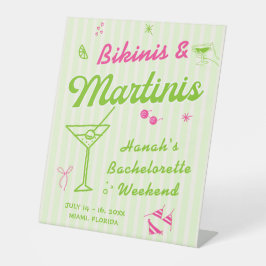 Bikinis und Martinis Bach Party Sockelschild