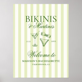 Bikinis und Martinis Bachelorette Empfang Poster