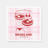 Bikinis und Martinis Bachelorette Serviette (Vorderseite)