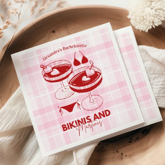 Bikinis und Martinis Bachelorette Serviette