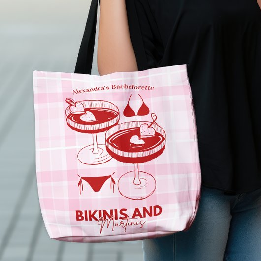 Bikinis und Martinis Bachelorette Tasche