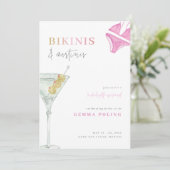 Bikinis und Martinis Bachelorette Weekend Einladun Einladung (Stehend Vorderseite)