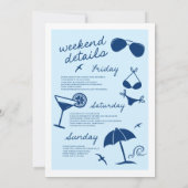 Bikinis und Martinis Bachelorette Weekend Einladung (Rückseite)