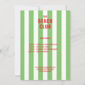 Bikinis und Martinis Beach Club Cabana Party Einladung (Rückseite)