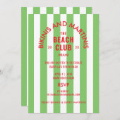 Bikinis und Martinis Beach Club Cabana Party Einladung (Vorne/Hinten)