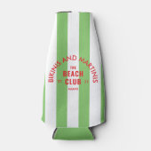 Bikinis und Martinis Beach Club Grüner Streifen Flaschenkühler (Vorderseite)
