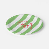 Bikinis und Martinis Beach Club Grüner Streifen Pappteller (Schrägansicht)