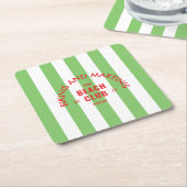 Bikinis und Martinis Beach Club Grüner Streifen Rechteckiger Pappuntersetzer (angewinkelt)