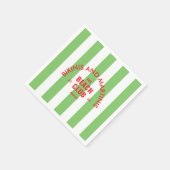 Bikinis und Martinis Beach Club Grüner Streifen Serviette (Ecke)