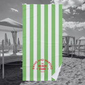 Bikinis und Martinis Beach Club Grüner Streifen Strandtuch