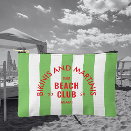 Bikinis und Martinis Beach Club Grüner Streifen Zubehörtasche