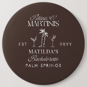 Bikinis und Martinis Elegante Vintage-Hen Party Button (Vorderseite)