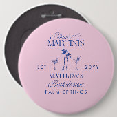 Bikinis und Martinis Elegante vintage Henparty Button (Vorne & Hinten)