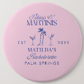 Bikinis und Martinis Elegante vintage Henparty Button (Vorderseite)
