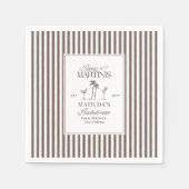 Bikinis und Martinis Elegante vintage Henparty Serviette (Vorderseite)