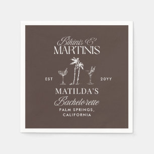 Bikinis und Martinis Elegante vintage Henparty Serviette