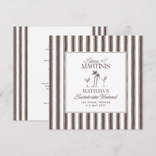 Bikinis und Martinis Elegante vintage Junggesellin Einladung
