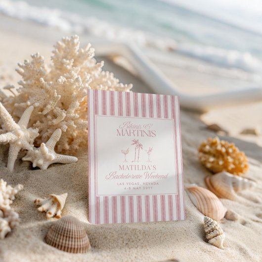 Bikinis und Martinis Elegantes Vintages Bacheloret Einladung