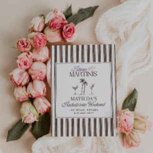 Bikinis und Martinis Elegantes Vintages Bacheloret Einladung