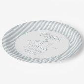 Bikinis und Martinis Elegantes Vintages Bacheloret Pappteller (Schrägansicht)