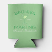 Bikinis und Martinis Green Beach Bachelorette Dosenkühler (Vorderseite)