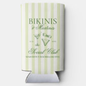 Bikinis und Martinis Grüngestrichen Selters Dosenkühler (Rückseite)