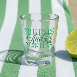 Bikinis und Martinis - Junggeselinnen-Abschied Schnapsglas