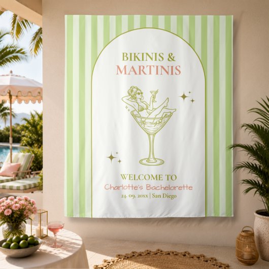 Bikinis und Martinis Junggesellinnenabschied Willk Wandteppich