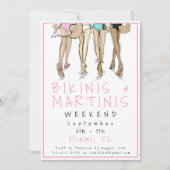 Bikinis und Martinis Party Weekend Einladung (Vorderseite)