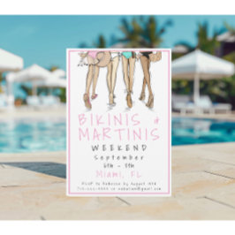 Bikinis und Martinis Party Weekend Einladung