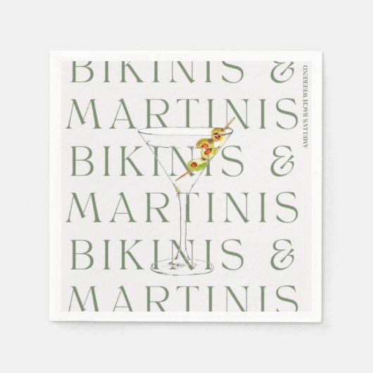 Bikinis und Martinis Serviette (Vorderseite)