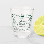 Bikinis und Martinis Strand-Junggesellinnenabschie Schnapsglas (Vorderseite)