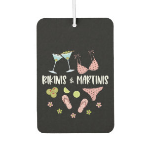 Bikinis und Martinis Süße Strand Vibes Rosa Punkte Autolufterfrischer