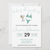 Bikinis und Martinis Themed Junggeselinnen-Abschie Einladung (Vorderseite)