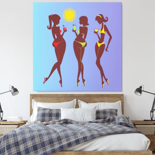 Bikinis Wrapped Canvas Leinwanddruck (Insitu (Schlafzimmer))