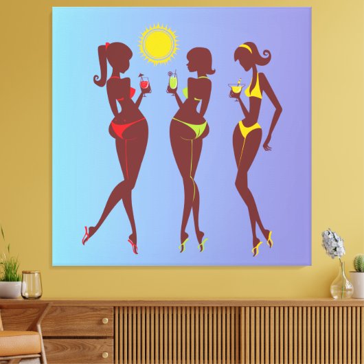 Bikinis Wrapped Canvas Leinwanddruck (Insitu (Wohnzimmer))