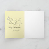 Bikins & Martinis bachelorette party yellow retro Karte (Innenseite)